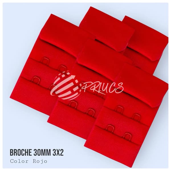 Broche 30 mm 3x2 Rojo