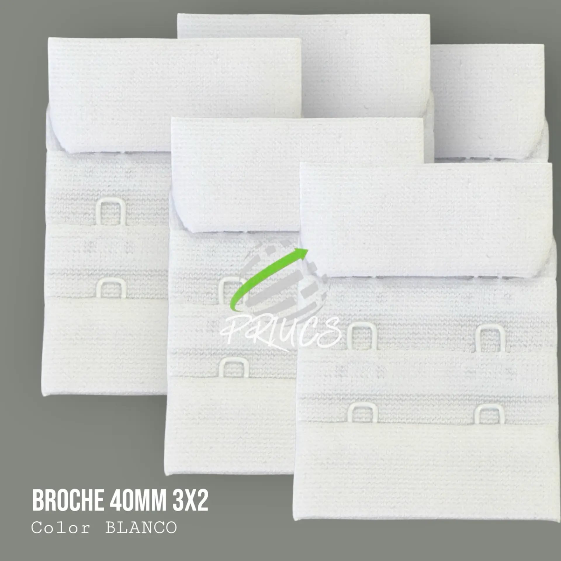Broche 40 mm 2x3 color Blanco
