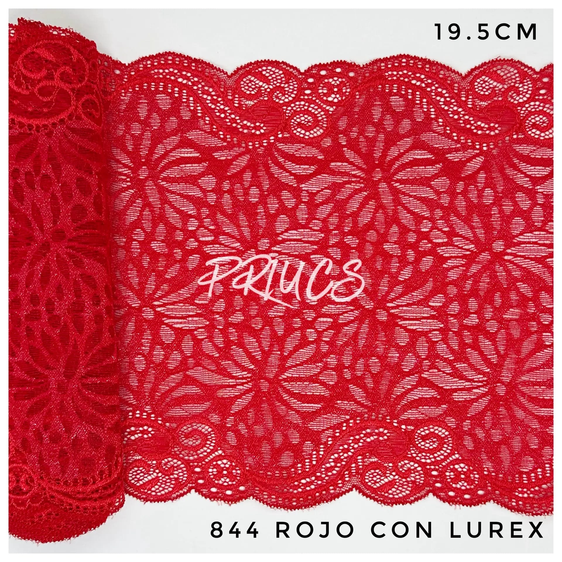 Puntilla ancha 844 color Rojo con lurex