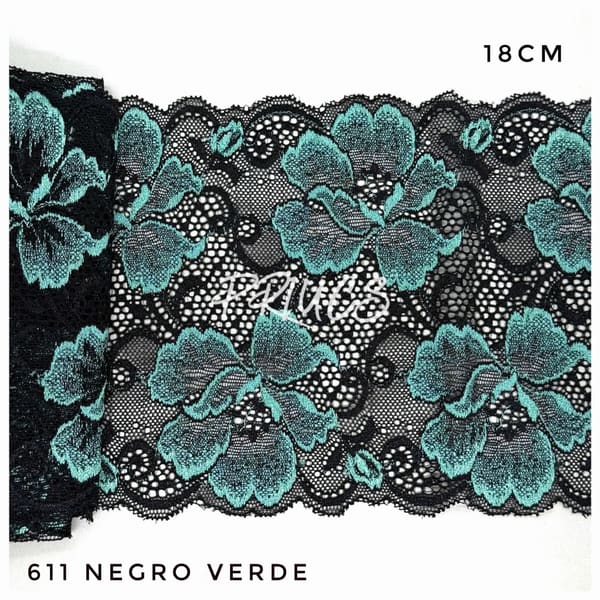 Puntilla ancha 611 Negro verde