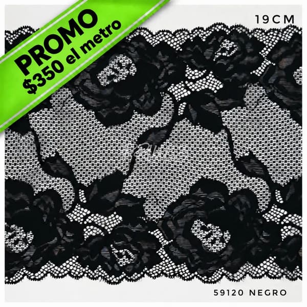 Puntilla ancha 59120 Negro