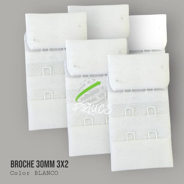Broche 30 mm 2x3 Blanco