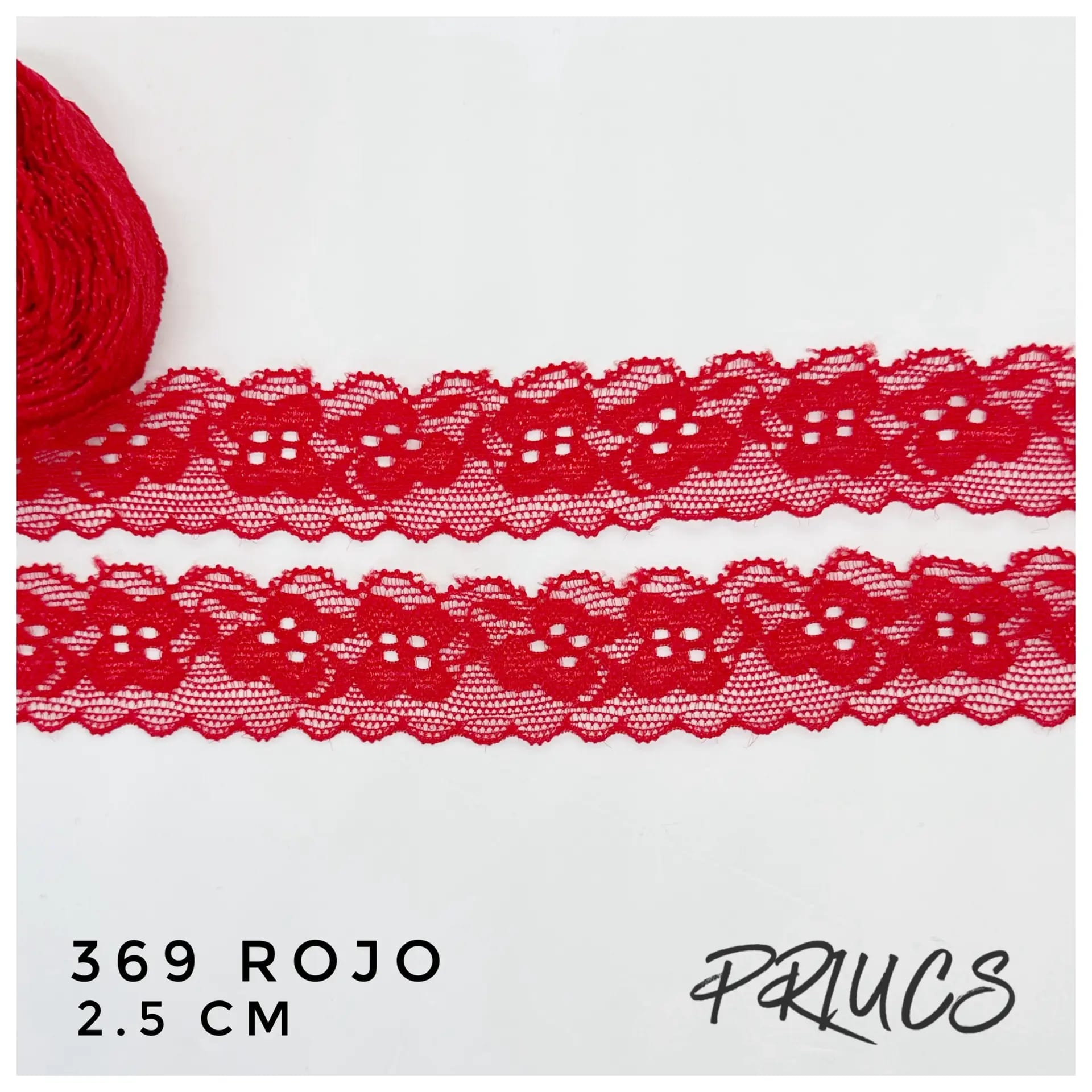 Puntilla angosta 369 color Rojo