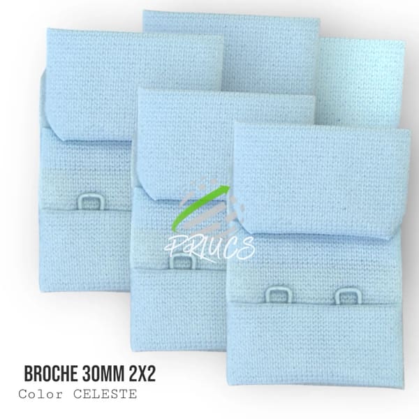 Broche 30 mm 2x2 Celeste