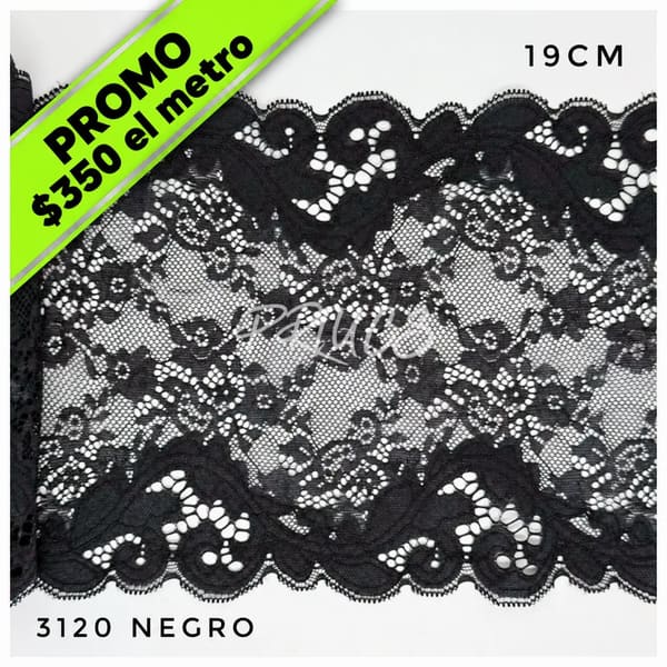 Puntilla ancha 3120 Negro