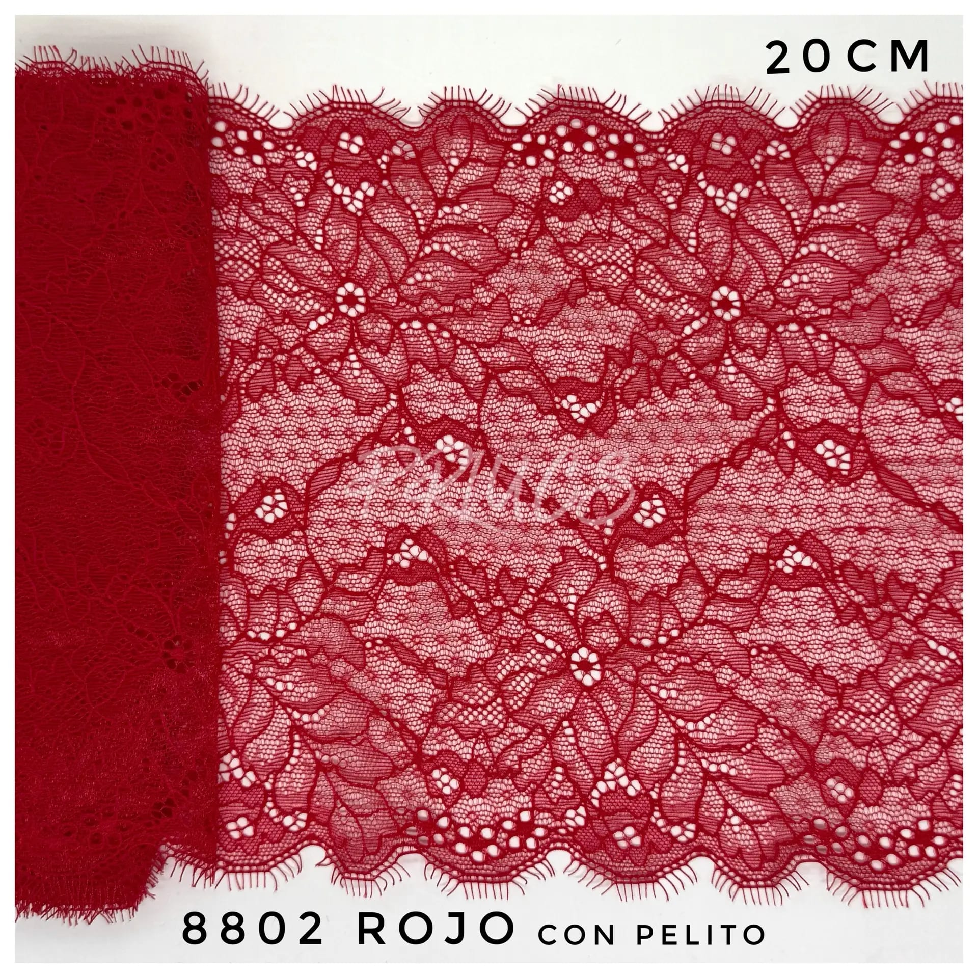 Puntilla ancha 8802 color Rojo con pelito