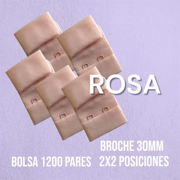 Broche 30 mm 2x2 Rosa