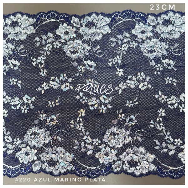Puntilla ancha 4220 Azul marino plata