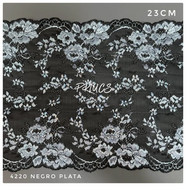 Puntilla ancha 4220 Negro plata