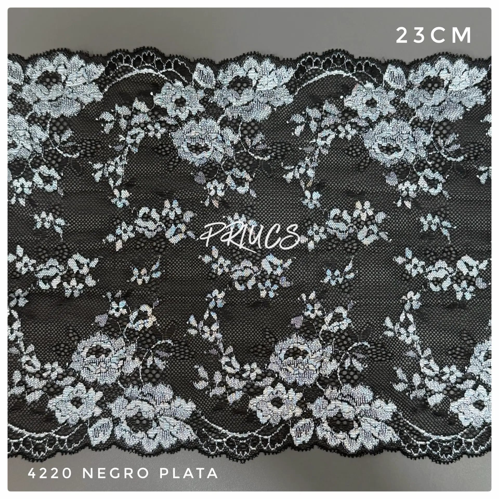 Puntilla ancha 4220 color Negro plata