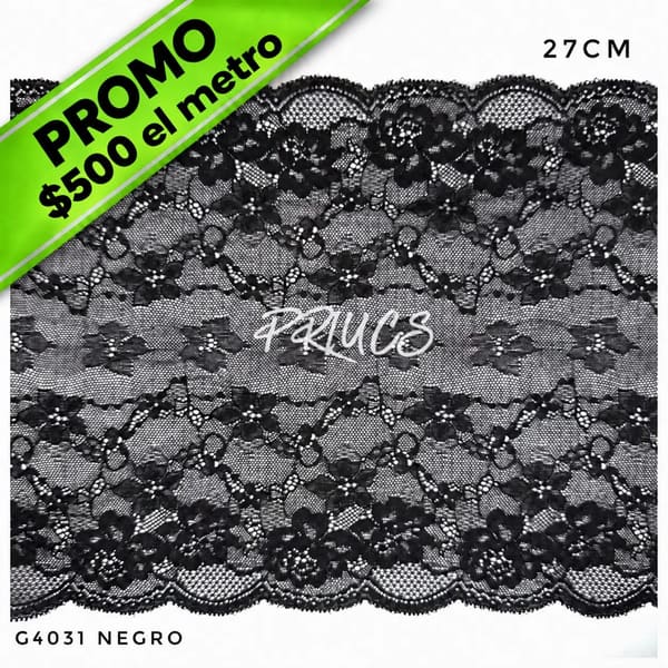 Puntilla ancha G4031 Negro