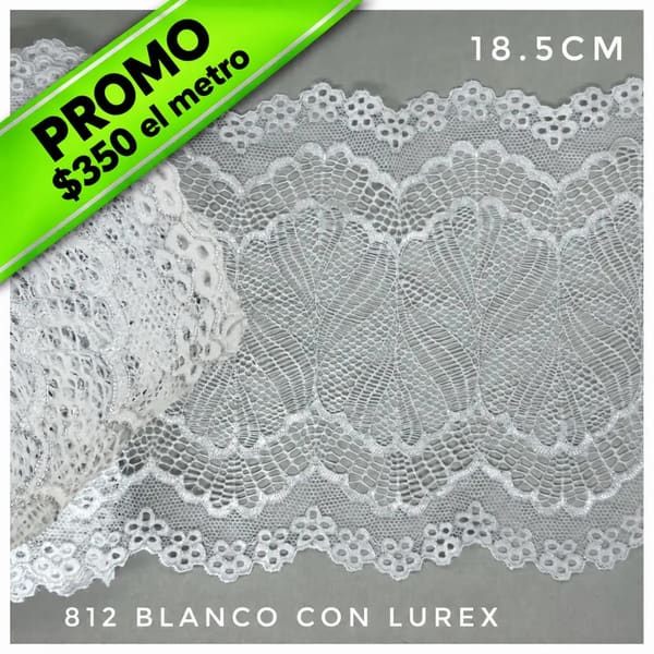 Puntilla ancha 812 Blanco con lurex